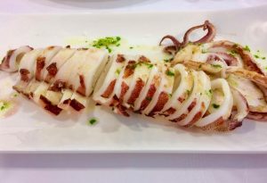 Calamar de potera a la planxa, recepta