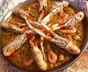 arròs sec d escamarlans i gambes, recepta