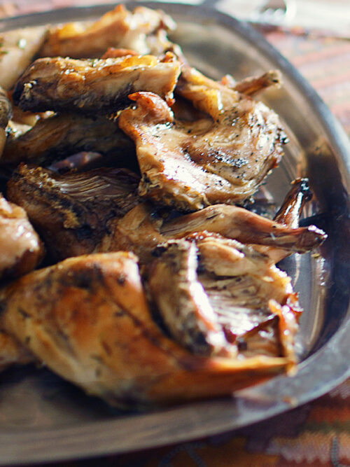 Conill a la brasa, recepta, cuina tradicional